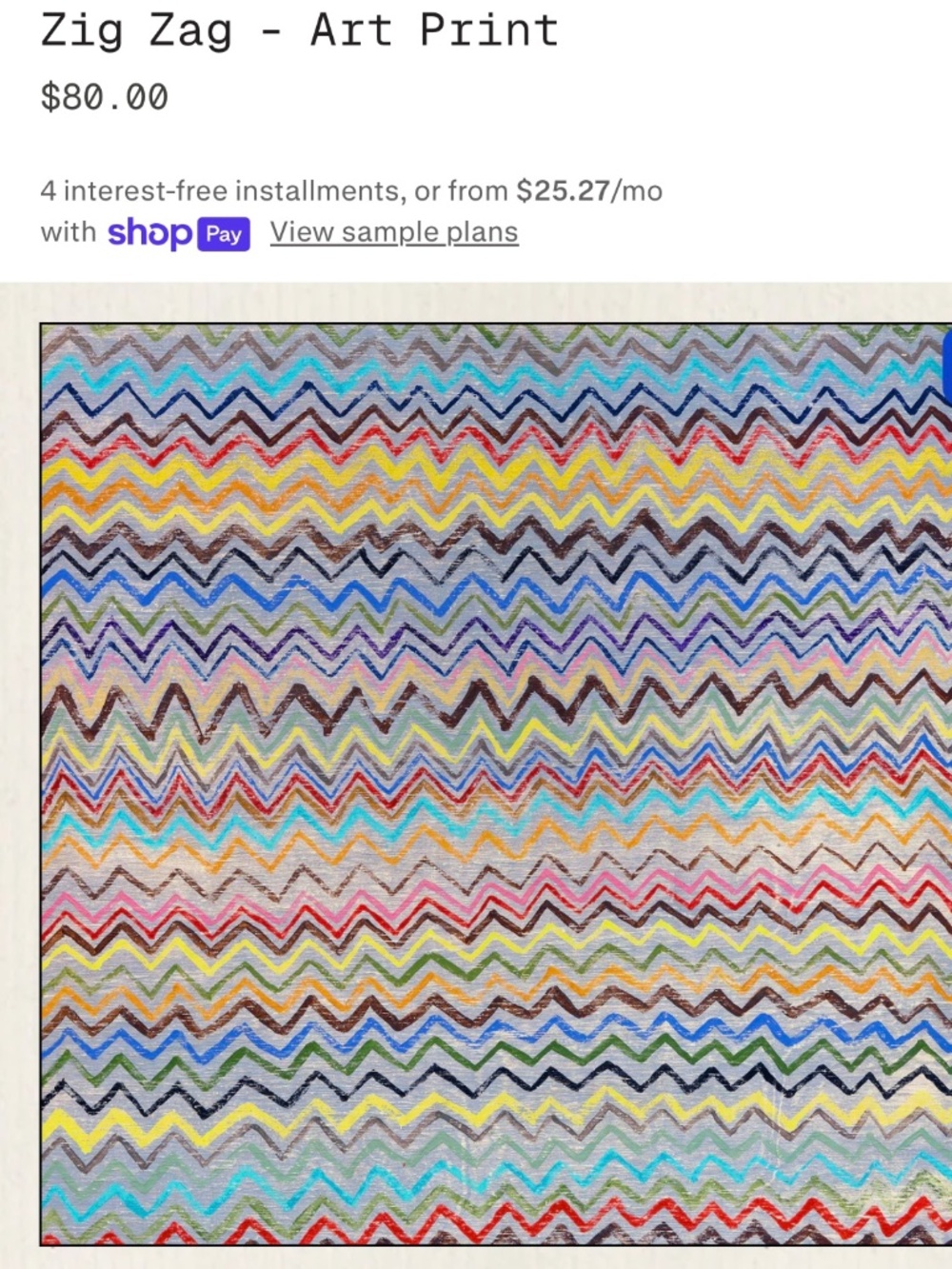 Sugarboo & Co “Zig Zag” 12x12 Wall Art Print